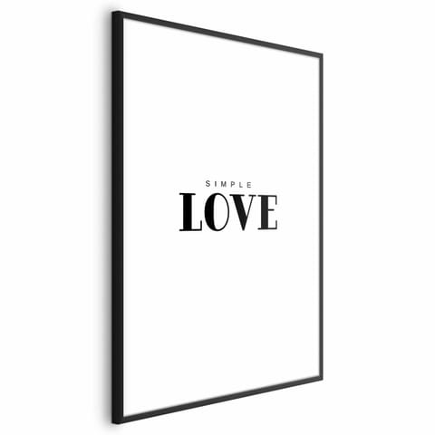 ⁨Plakat - Simple Love (rozmiar 29.7x42, wykończenie Rama czarna z marginesem)⁩ w sklepie Wasserman.eu