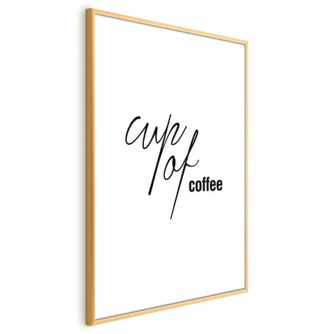 ⁨Plakat - Cup of Coffee (rozmiar 29.7x42, wykończenie Rama złota z marginesem)⁩ w sklepie Wasserman.eu