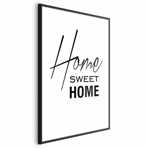 ⁨Plakat - Black and White: Home Sweet Home (rozmiar 60x90, wykończenie Rama czarna)⁩ w sklepie Wasserman.eu