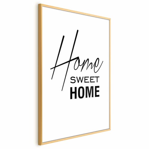 ⁨Plakat - Black and White: Home Sweet Home (rozmiar 60x90, wykończenie Rama złota)⁩ w sklepie Wasserman.eu