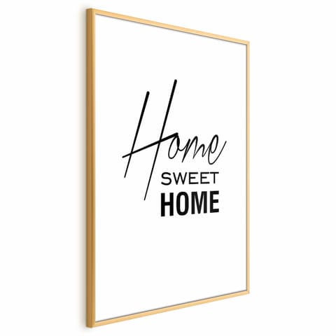 ⁨Plakat - Black and White: Home Sweet Home (rozmiar 29.7x42, wykończenie Rama złota z marginesem)⁩ w sklepie Wasserman.eu