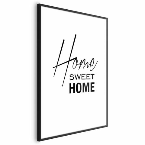 ⁨Plakat - Black and White: Home Sweet Home (rozmiar 60x90, wykończenie Rama czarna z marginesem)⁩ w sklepie Wasserman.eu
