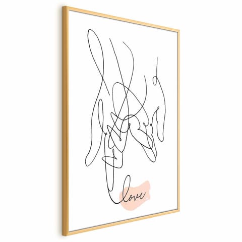 ⁨Plakat - Splątane uczucie (rozmiar 21x30, wykończenie Rama złota)⁩ w sklepie Wasserman.eu