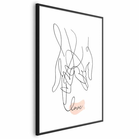 ⁨Plakat - Splątane uczucie (rozmiar 60x90, wykończenie Rama czarna z marginesem)⁩ w sklepie Wasserman.eu