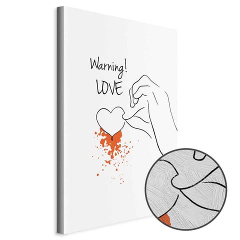 ⁨Obraz - Warning! Love (1-częściowy) pionowy (rozmiar 20x30, wykończenie Premium Print)⁩ w sklepie Wasserman.eu