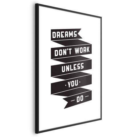 ⁨Plakat - Dreams don't work (rozmiar 21x30, wykończenie Rama czarna)⁩ w sklepie Wasserman.eu