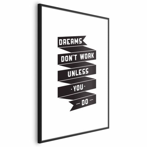 ⁨Plakat - Dreams don't work (rozmiar 60x90, wykończenie Rama czarna z marginesem)⁩ w sklepie Wasserman.eu