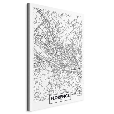 ⁨Picture - Map of Florence (1-piece), vertical (size 60x90)⁩ at Wasserman.eu