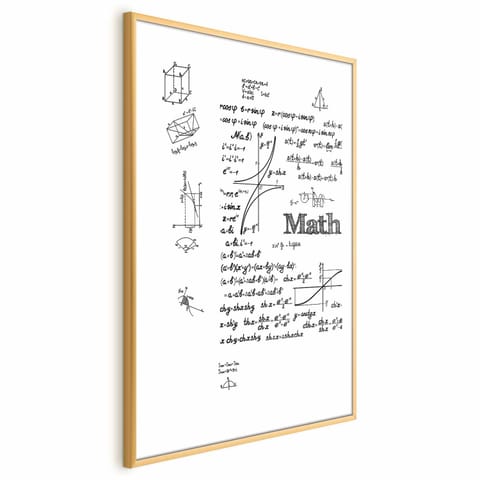 ⁨Plakat - Matematyka (rozmiar 21x30, wykończenie Rama złota z marginesem)⁩ w sklepie Wasserman.eu