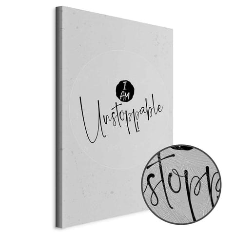 ⁨Obraz - I Am Unstoppable (1-częściowy) pionowy (rozmiar 80x120, wykończenie Premium Print)⁩ w sklepie Wasserman.eu
