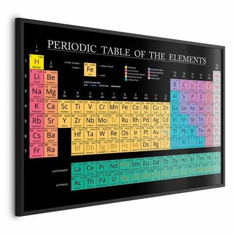 ⁨Plakat - Tablica Mendelejewa (rozmiar 60x40, wykończenie Rama czarna)⁩ w sklepie Wasserman.eu