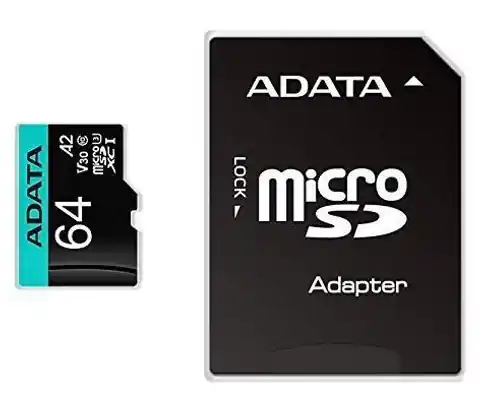 ⁨ADATA microSD PremierPro 64GB UHS1 U3 V30 A2+ adapter⁩ at Wasserman.eu
