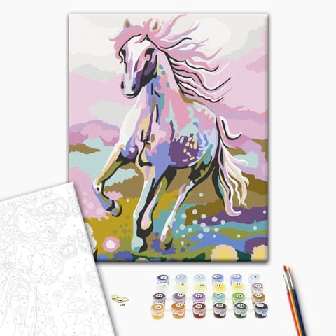 ⁨Obraz do samodzielnego malowania - Bajkowy koń (rozmiar 40x50, wykończenie )⁩ w sklepie Wasserman.eu