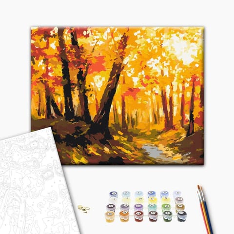 ⁨Obraz do samodzielnego malowania - Leśna ścieżka (rozmiar 50x40, wykończenie )⁩ w sklepie Wasserman.eu