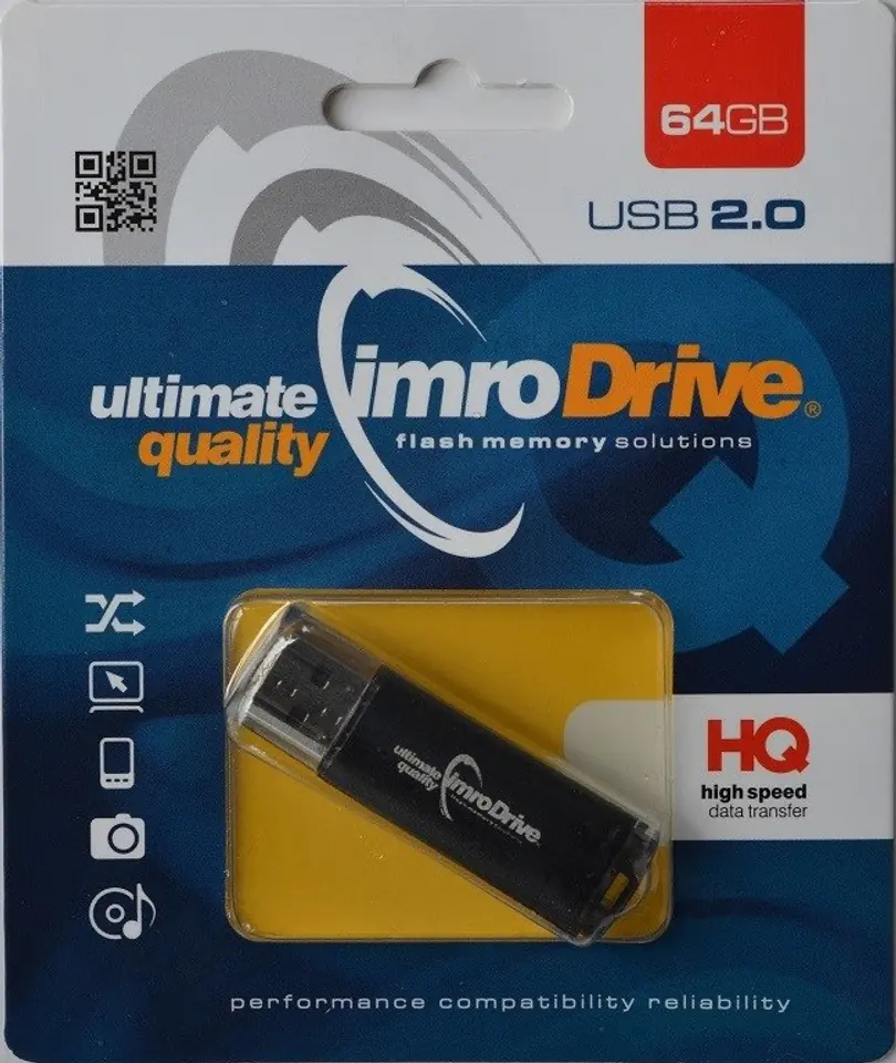 ⁨Pendrive IMRO BLACK/64GB (64GB; USB 2.0; kolor czarny)⁩ w sklepie Wasserman.eu