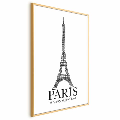 ⁨Plakat - Paris is always a good idea (rozmiar 40x60, wykończenie Rama złota)⁩ w sklepie Wasserman.eu