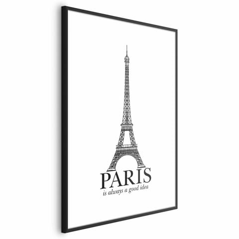 ⁨Plakat - Paris is always a good idea (rozmiar 60x90, wykończenie Rama czarna z marginesem)⁩ w sklepie Wasserman.eu