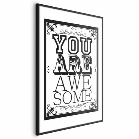 ⁨Plakat - You are awesome (rozmiar 29.7x42, wykończenie Rama czarna)⁩ w sklepie Wasserman.eu