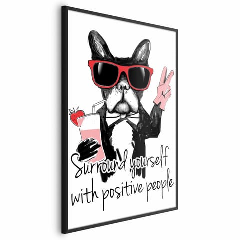 ⁨Plakat - Surround yourself with positive people (rozmiar 60x90, wykończenie Rama czarna)⁩ w sklepie Wasserman.eu