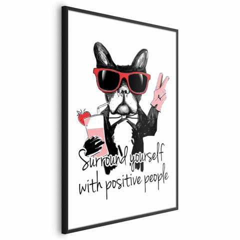 ⁨Plakat - Surround yourself with positive people (rozmiar 29.7x42, wykończenie Rama czarna z marginesem)⁩ w sklepie Wasserman.eu