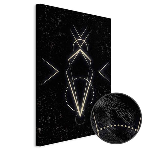 ⁨Obraz - Symetria figur (1-częściowy) - motyw graficzny w czarnym odcieniu (rozmiar 60x90, wykończenie Premium Print)⁩ w sklepie Wasserman.eu