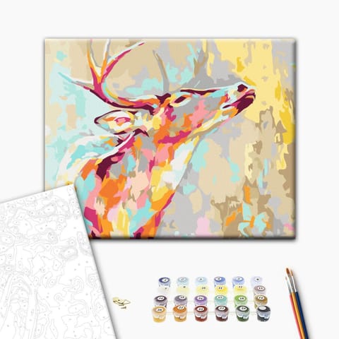 ⁨Obraz do samodzielnego malowania - Dumny jeleń (rozmiar 50x40, wykończenie )⁩ w sklepie Wasserman.eu