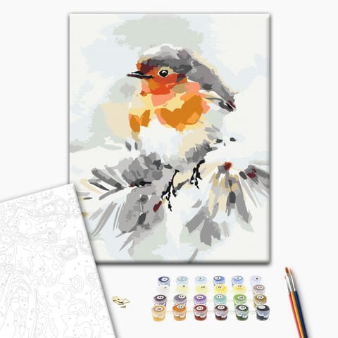 Self-painting - Bird on the Christmas tree (size 40x60) at Wasserman.eu