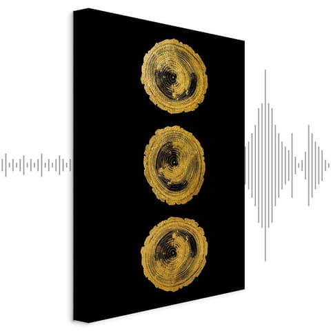 ⁨Obraz - Złote sęki (1-częściowy) pionowy (rozmiar 60x90, wykończenie Akustyczny)⁩ w sklepie Wasserman.eu