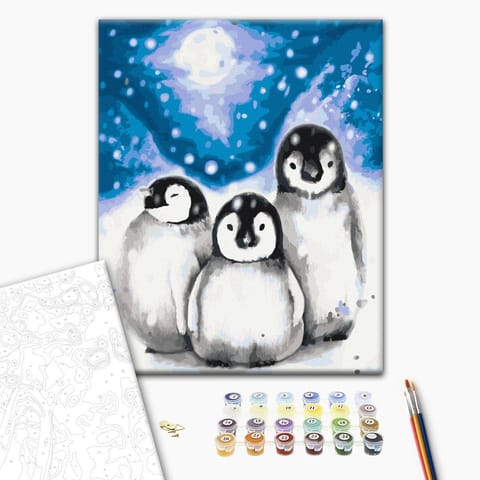 Self-painting - Three penguins (size 40x60) at Wasserman.eu