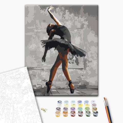 ⁨Obraz do samodzielnego malowania - Poza baletnicy (rozmiar 40x50, wykończenie )⁩ w sklepie Wasserman.eu