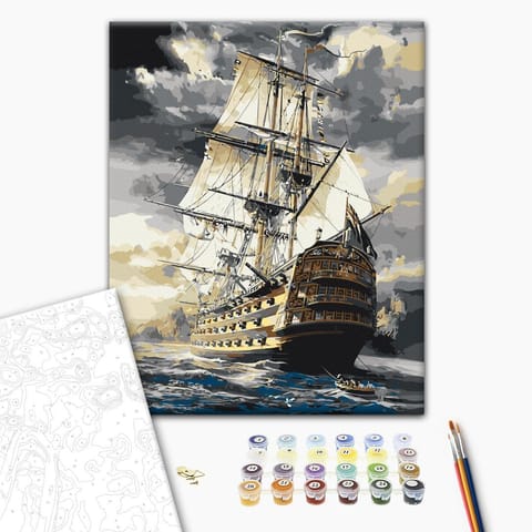 Self-painting - Frigate (size 40x60) at Wasserman.eu