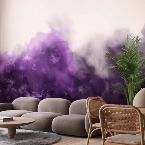 ⁨Wall mural - Watercolor variation - purple (size 200x140)⁩ at Wasserman.eu