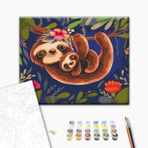 Self-painting - Friendly sloths (size 60x40) at Wasserman.eu