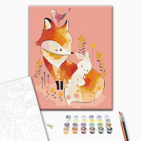 Self-painting - Fox and rabbit (size 40x60) at Wasserman.eu