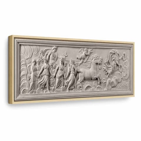 ⁨Obraz - Relief: Apollo i Muzy (rozmiar 90x30, wykończenie W ramie drewnianej naturalnej)⁩ w sklepie Wasserman.eu