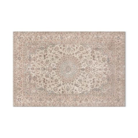 ⁨Obraz - Piaskowy dywan - przetarty perski dywan z bogatymi motywami zdobniczymi (rozmiar 90x60, wykończenie Premium Print)⁩ w sklepie Wasserman.eu