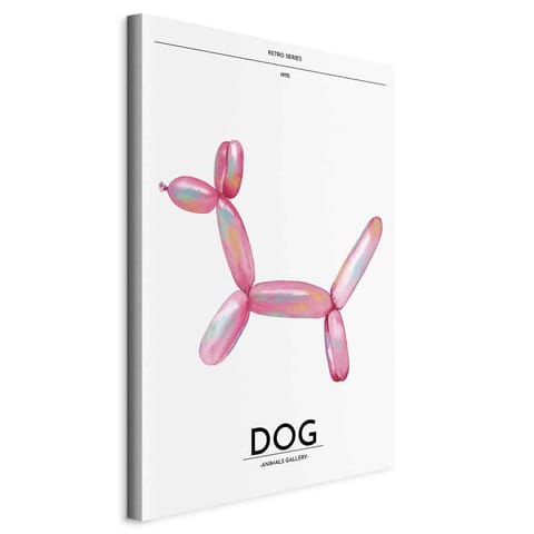 ⁨Obraz - Holo-Dog - Kolorowy pies w stylu retro (rozmiar 80x120, wykończenie Na płótnie włoskim)⁩ w sklepie Wasserman.eu