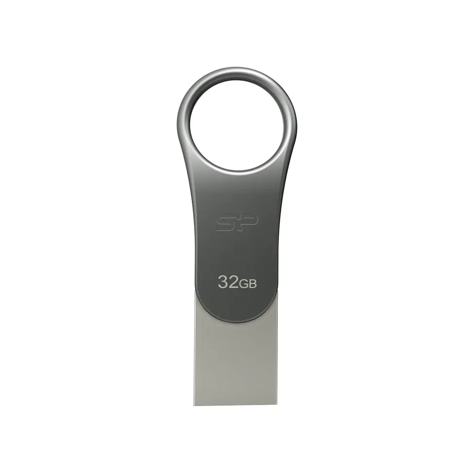 ⁨Silicon Power Mobile C80 USB flash drive 32 GB USB Type-A / USB Type-C 3.0 (3.1 Gen 1) Titanium⁩ at Wasserman.eu