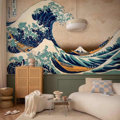⁨Self-adhesive mural - Hokusai: The Great Wave in Kanagawa (Reproduction) (size 98x70)⁩ at Wasserman.eu