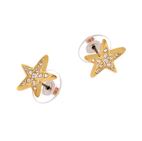 ⁨Kolczyki gwiazdki z kryształkami (P3237AU)⁩ w sklepie Wasserman.eu