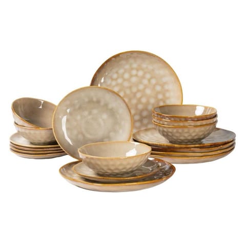 ⁨KOMPLET OBIADOWY OMBRES DLA 6 OSÓB 18 ELEM. LIGHT BROWN⁩ w sklepie Wasserman.eu