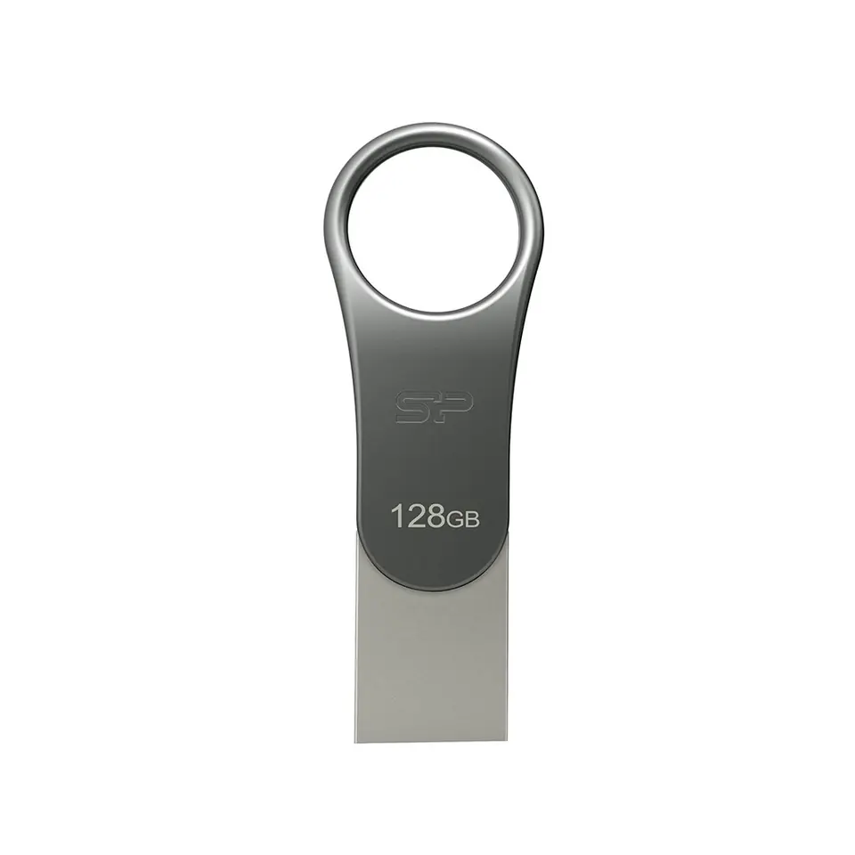 ⁨Silicon Power Mobile C80 USB flash drive 128 GB USB Type-A / USB Type-C 3.0 (3.1 Gen 1) Titanium⁩ at Wasserman.eu