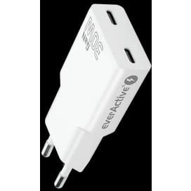 ⁨Ładowarka sieciowa 230V EVERACTIVE SC-385Q 2xUSB-C 30W biała⁩ w sklepie Wasserman.eu