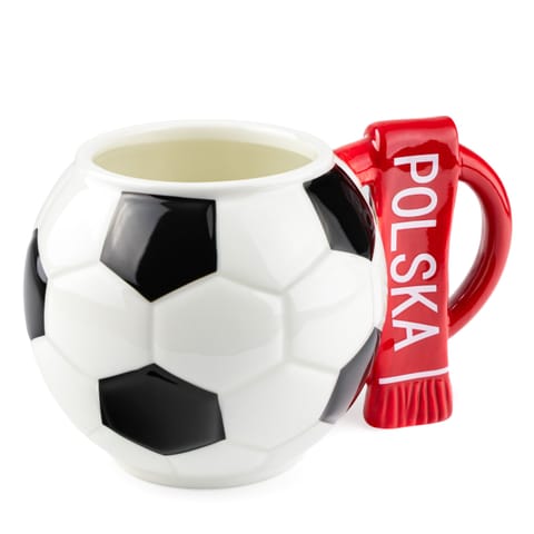 Kubek piłka z szalikiem - Polska - prezent dla piłkarza - XXL 700 ml w sklepie Wasserman.eu