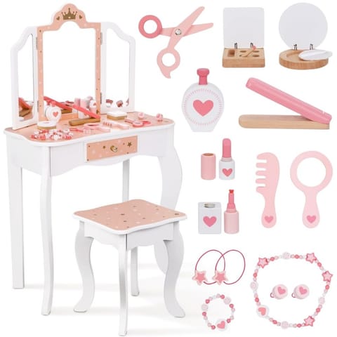 ⁨WOOPIE GREEN Drewniana Toaletka z Lustrem i Akcesoriami⁩ w sklepie Wasserman.eu