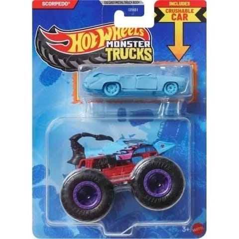 ⁨Hot Wheels Monster Trucks Pojazd 1:64 + Autko⁩ w sklepie Wasserman.eu