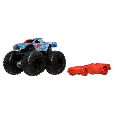 ⁨Hot Wheels Monster Trucks Pojazd 1:64 + Autko⁩ w sklepie Wasserman.eu