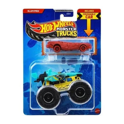 ⁨Hot Wheels Monster Trucks Pojazd 1:64 + Autko⁩ w sklepie Wasserman.eu