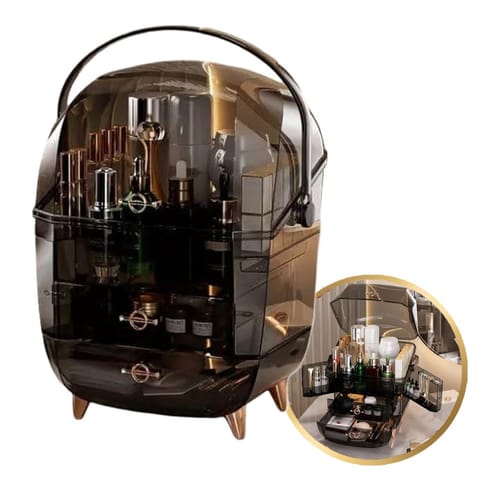 ⁨Organizer szkatułka na kosmetyki, biżuterię XL wielopoziomowy 27x21x39 cm CB76CZ⁩ w sklepie Wasserman.eu