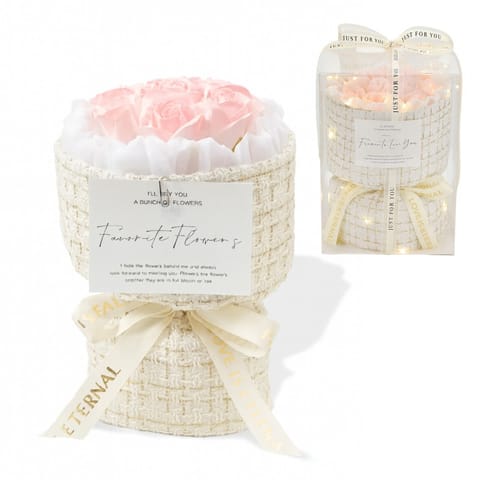 ⁨Bukiet zapachowych kwiatów mydlanych w pudełku na prezent, świecące LED BUK22⁩ w sklepie Wasserman.eu